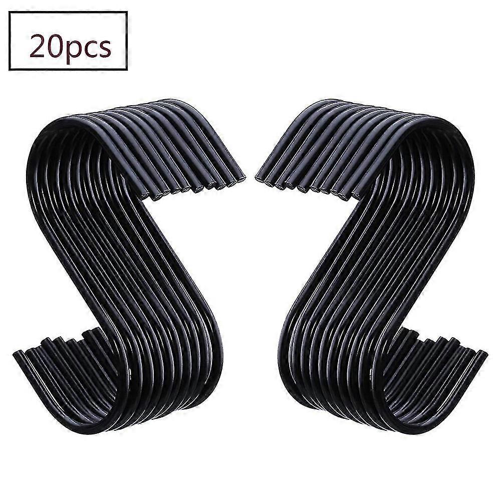 20 Pack Black S Hooks S Hanging Hooks S Shaped Hooks S Hanger Hooks