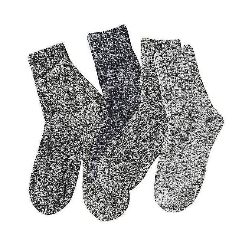 5 Pairs Of Thickened Wool Socks For Men In Solid Cotton