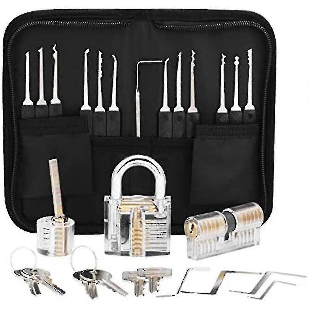 Multifunctional Lock Repair Tool Set Professional Lock Picking Kit (black)