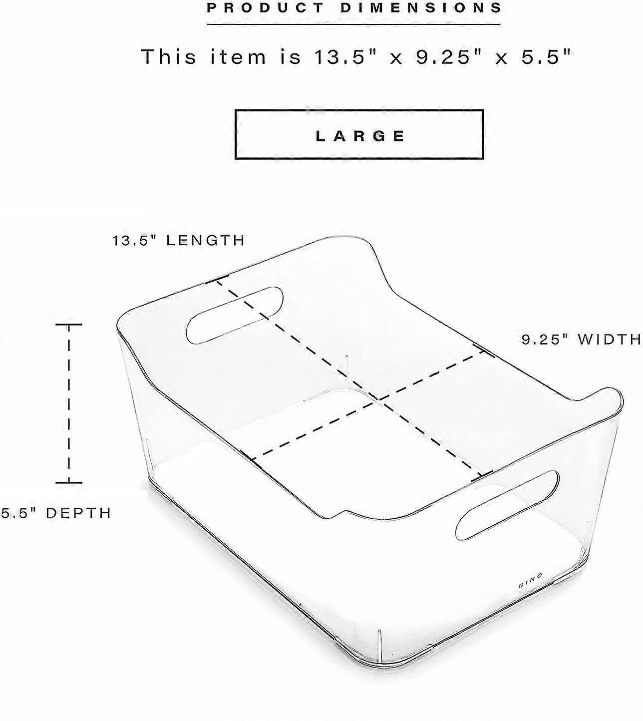 Plastic Storage Bins, Large - 2 Pack | Multi-Use Organizer Bins | Built-in Handle | BPA-Free | Pantr