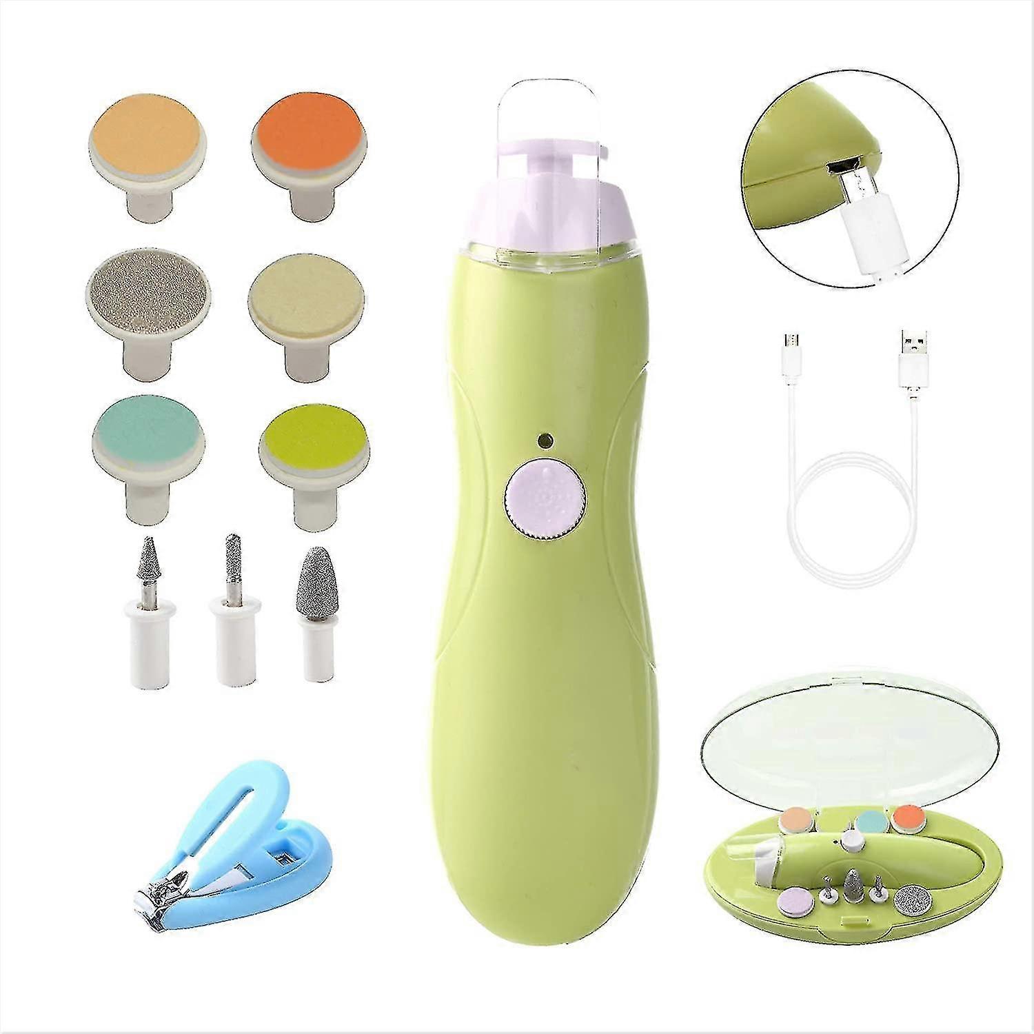 Baby Nail Trimmer File With Usb Charger, Electric Nail Clipper Manicure Set For Newborn Babies