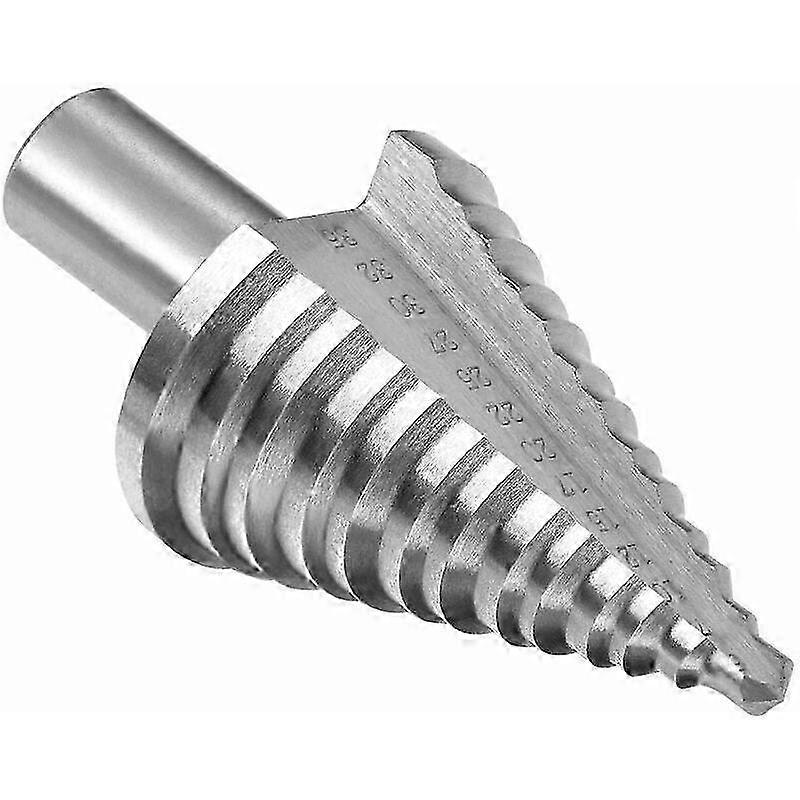 Countersink Drill Bit HSS Step Drill Bit Double Slot Conical Countersink Drill Bit 5-35mm 13 Steps Round Shank Step Drill Cut Holes Tool for Screwdriv