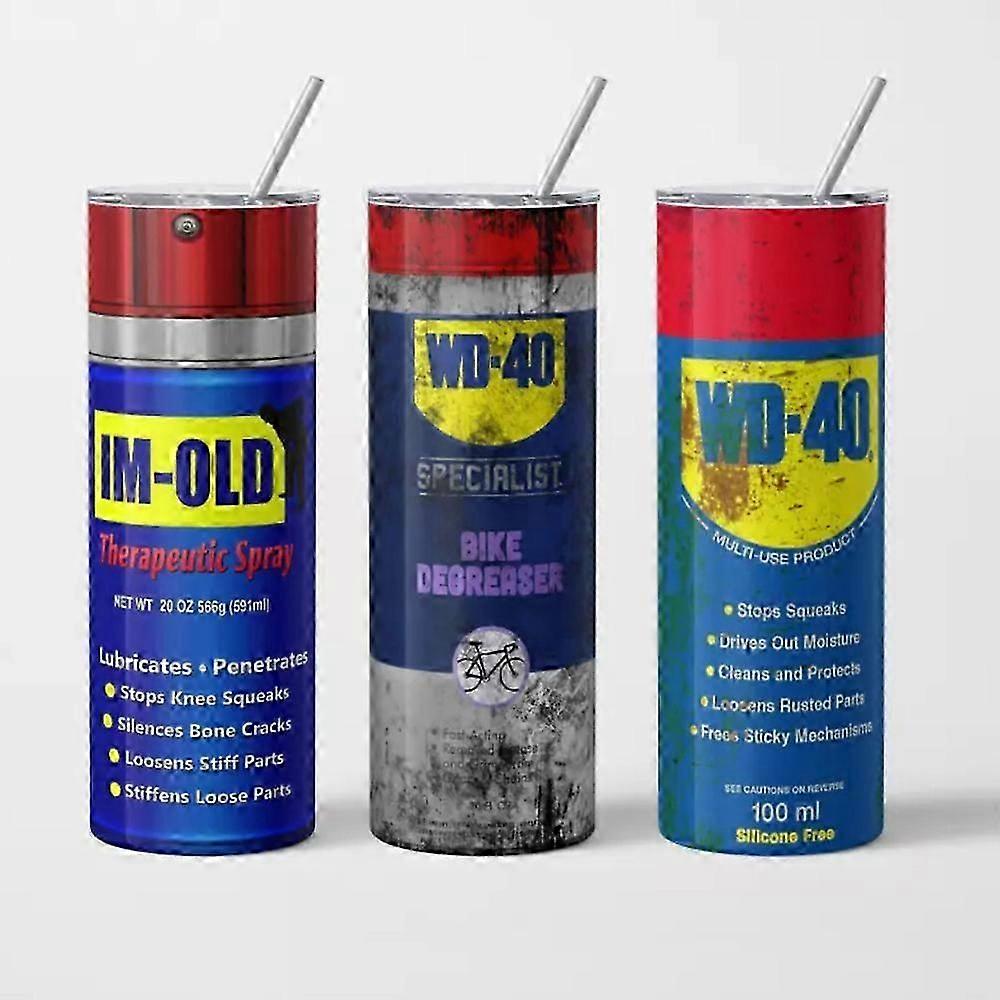 Wd40 Dirty Pattern Thermos Cup, Engine Oil Filter Thermos Cup With Lid