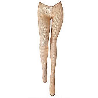 Collants résille taille basse à la mode pour femmes, collants métalliques pailletés pour fêtes et boîtes de nuit, jaune pâle