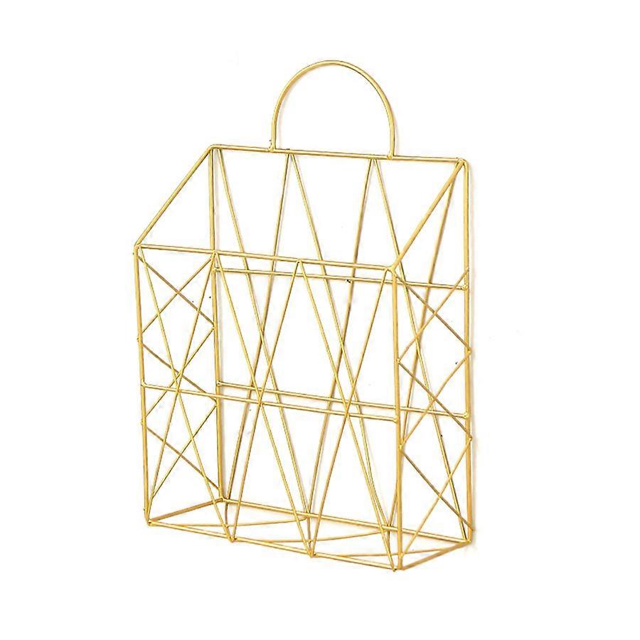 Retro Gold Iron Wall-mounted Bookshelf & Storage