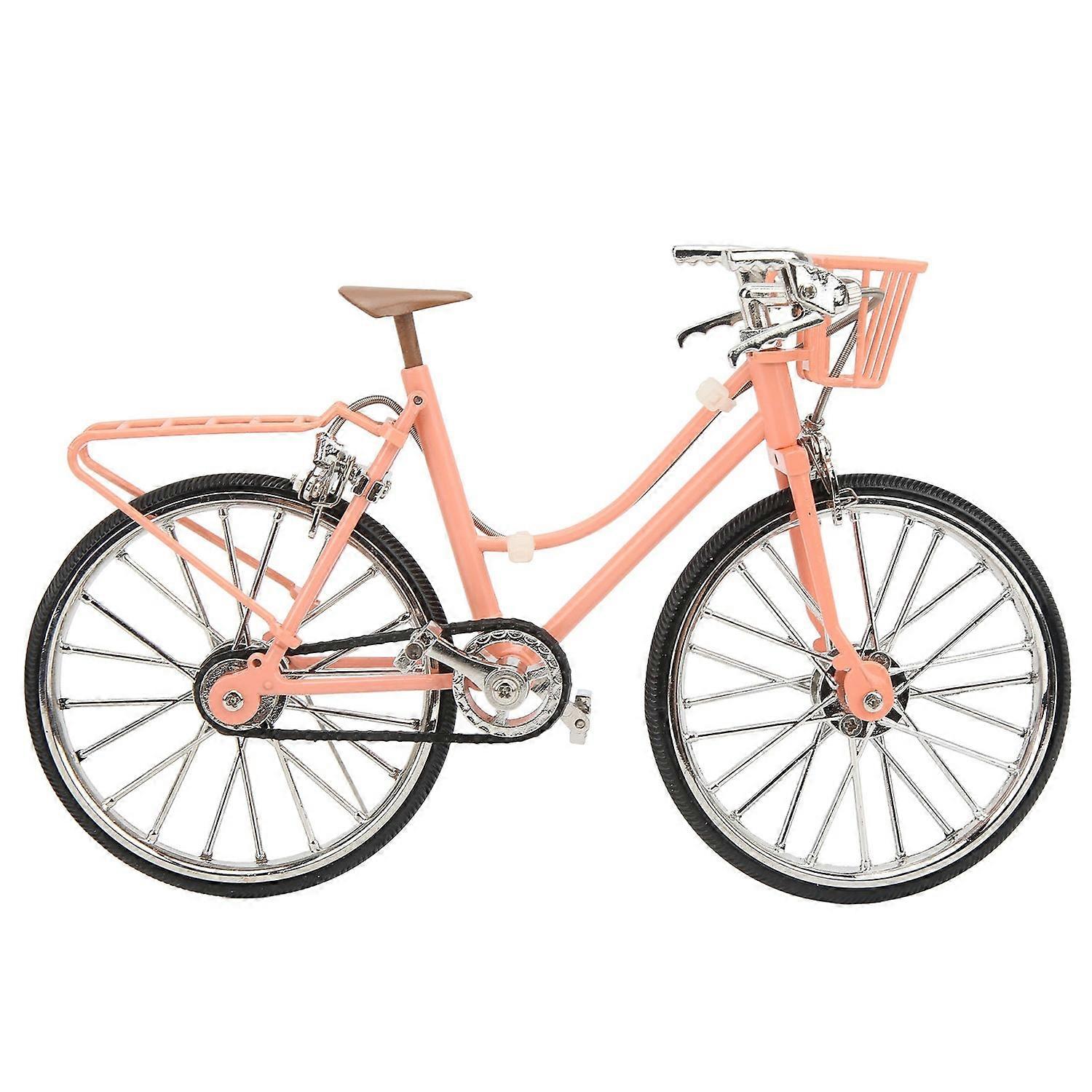 Bike Model Pink Simulated Design Detachable 1/10 Scale Mini Bike Ornament Toy for Shelf Desktop Deco