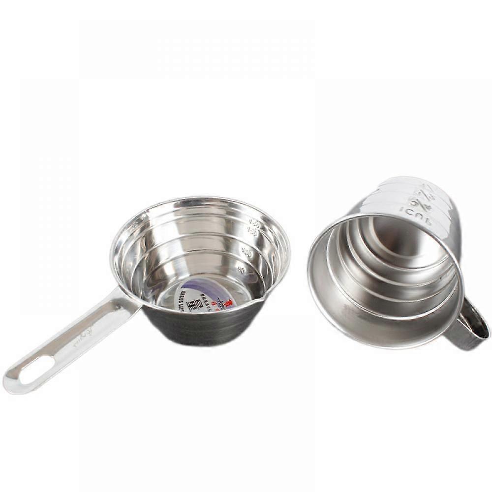 Stainless Steel Measuring Cup, 180ml Measuring Cup With Handle, 220ml Measuring Cup With Handle, Multi-function Kitchen Baking Measuring Cup, A Total 