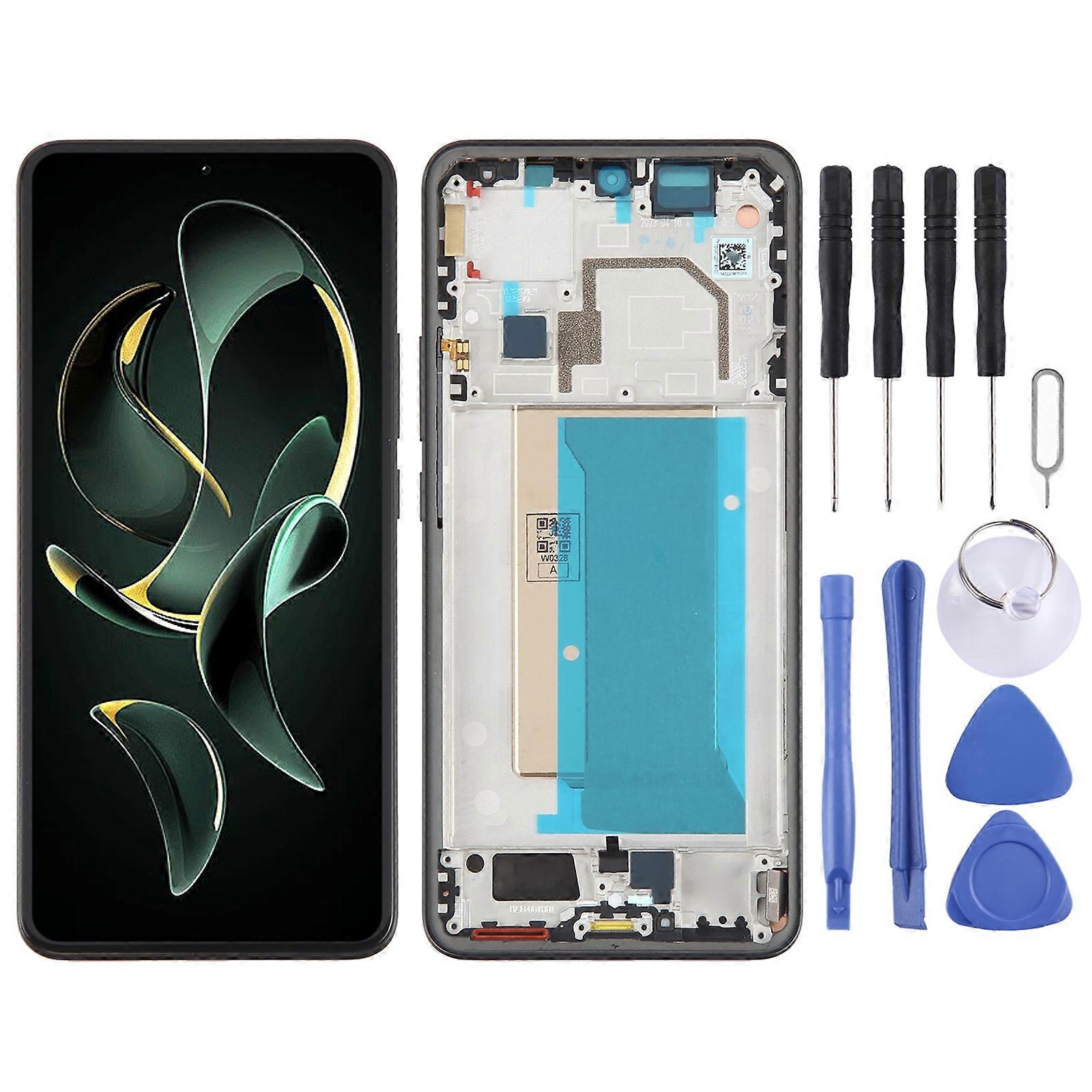 For Xiaomi 13T Pro COMPATIBLE AMOLED Material LCD Screen Digitizer Full Assembly with Frame
