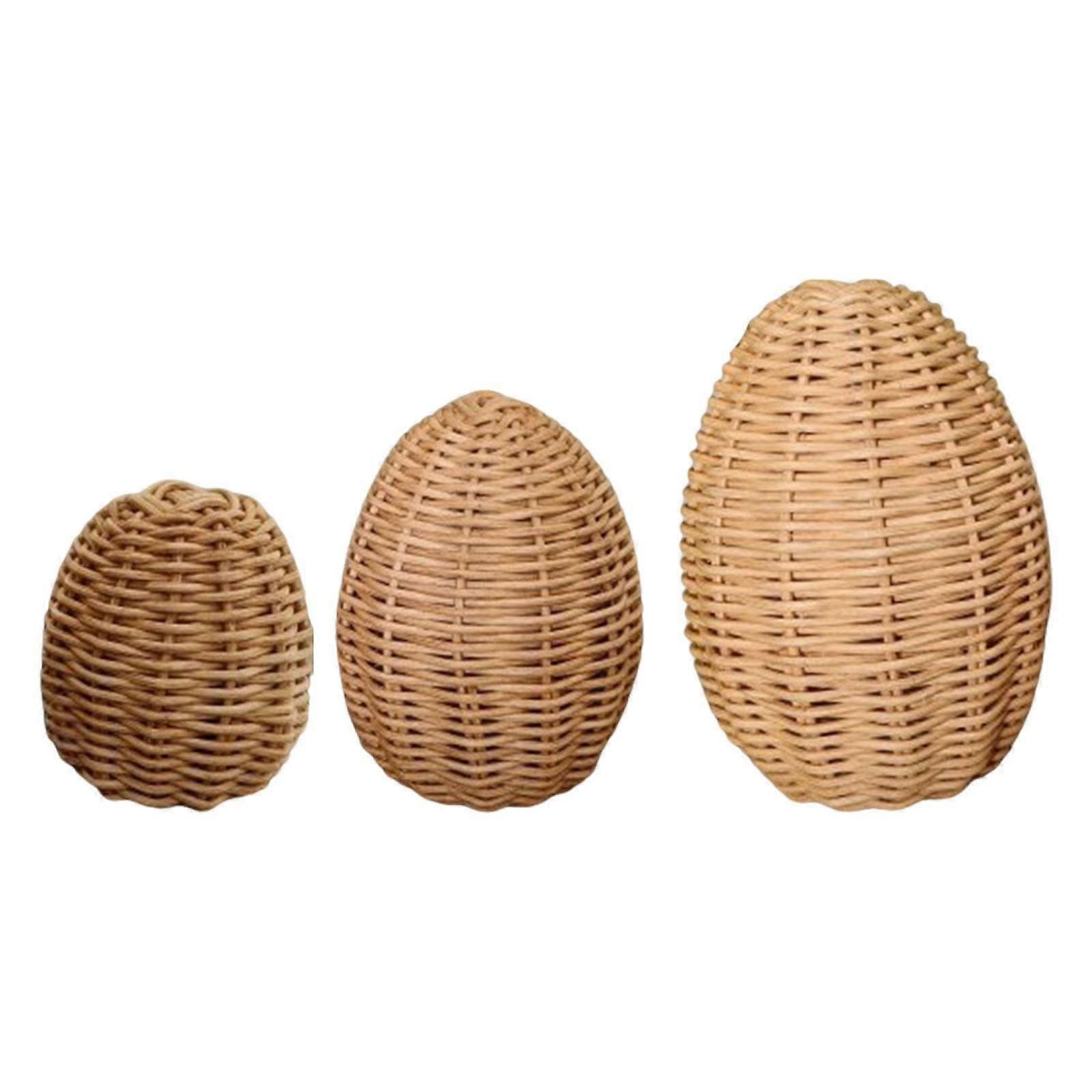 3 pezzi di rattan intrecciato a mano uovo di Pasqua decorazioni per la casa per la celebrazione del compleanno della camera da letto