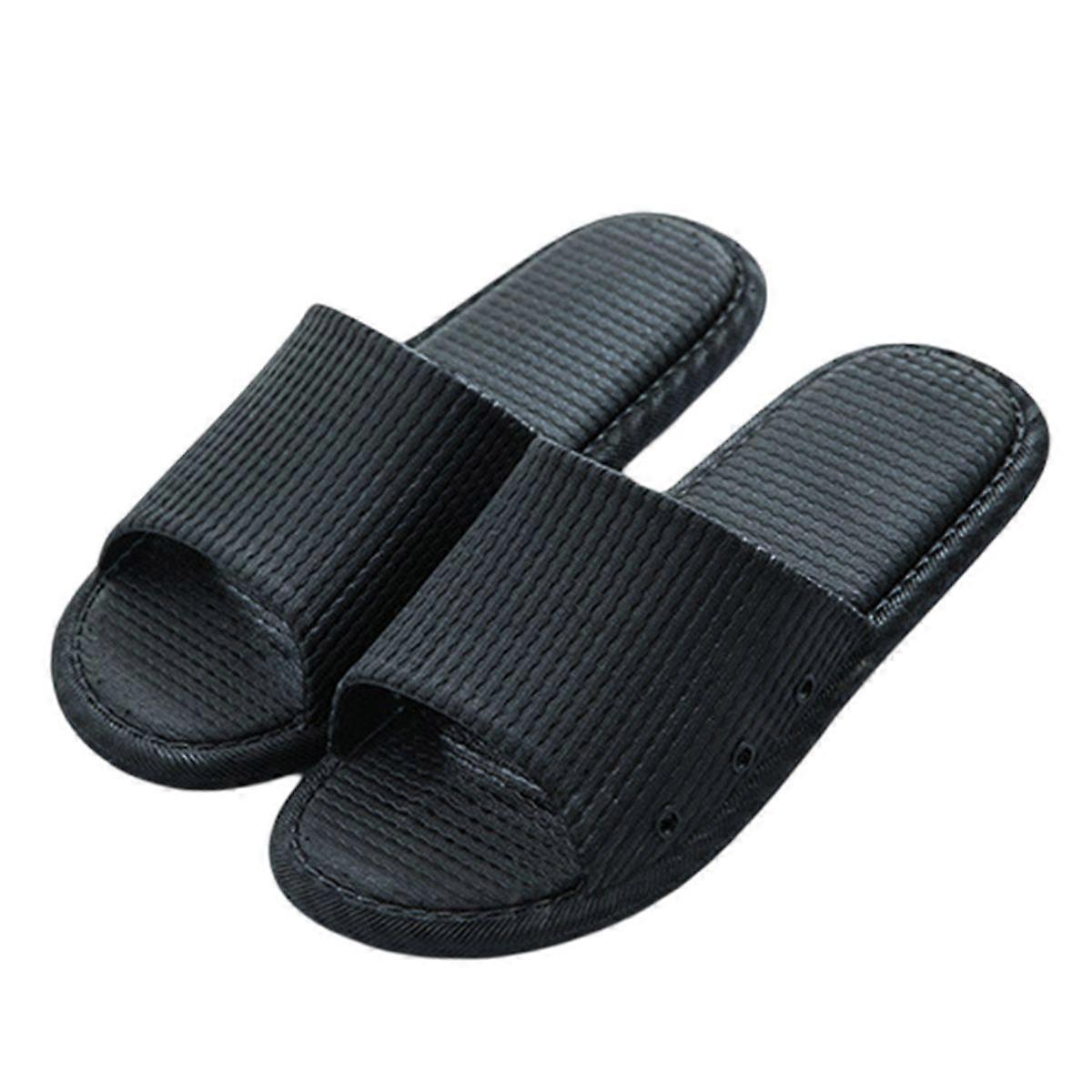 Svart 3637 Storlek (för 3536) Badrum Tofflor Unisex Slip Proof Dusch Sandaler Sommar Inomhus Mjuk Tyst Tofflor