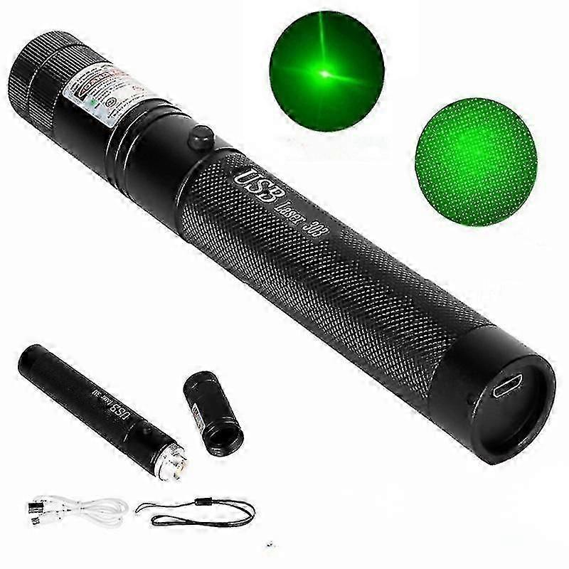 Laser Flashlight 303 200 Mw Laser Pointer Green With Adjustable Focus And Star Filter Pattern