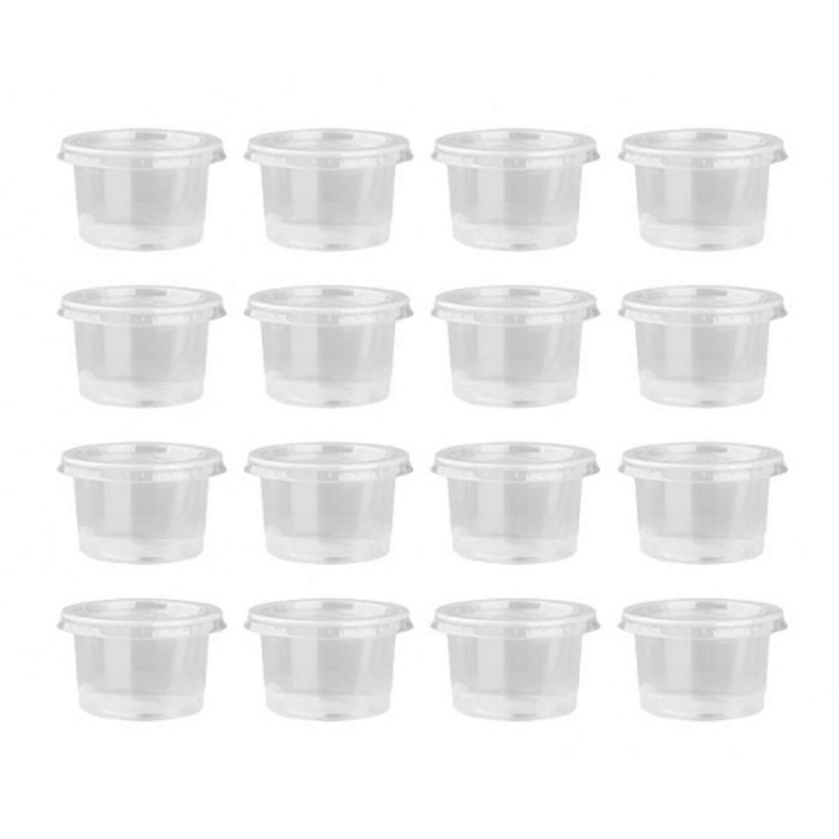 100Pcs Disposable Plastic Clear Sauce Chutney Cup Container with Lid , Portable Sauce Cup (1 oz)