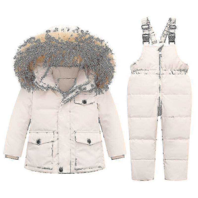 Kids Snowsuit Winter Hooded Down Jacket 2pcs Ski Suit