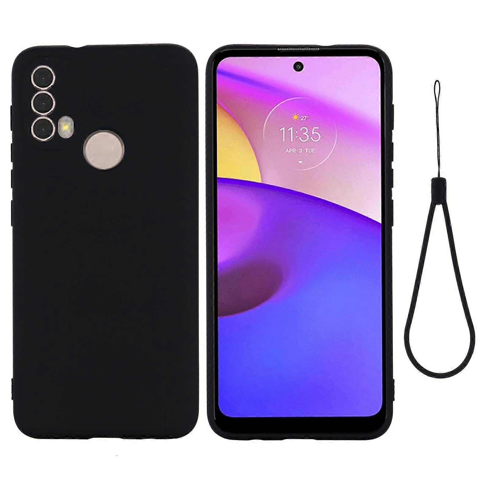 For Motorola Moto E20 / E30 / E40 Pure Color Liquid Silicone Shockproof Phone Case