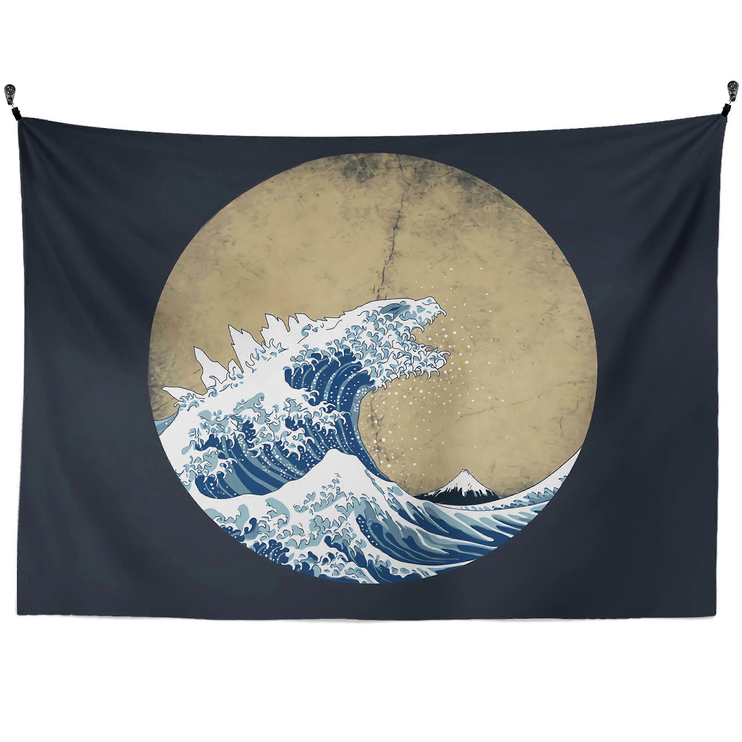 Japanese Wave Tapestry 48×60 Inches