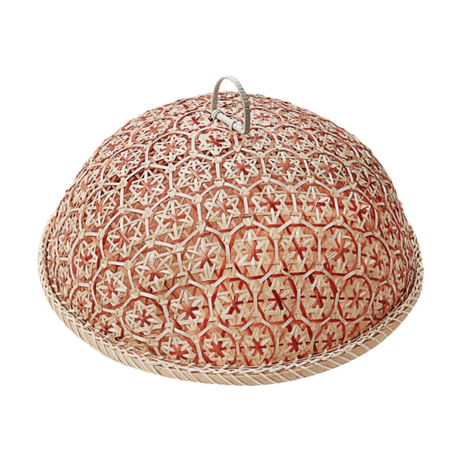 バンブーフードカバー食器カバートレイ付き多機能再利用可能なラウンドプレート