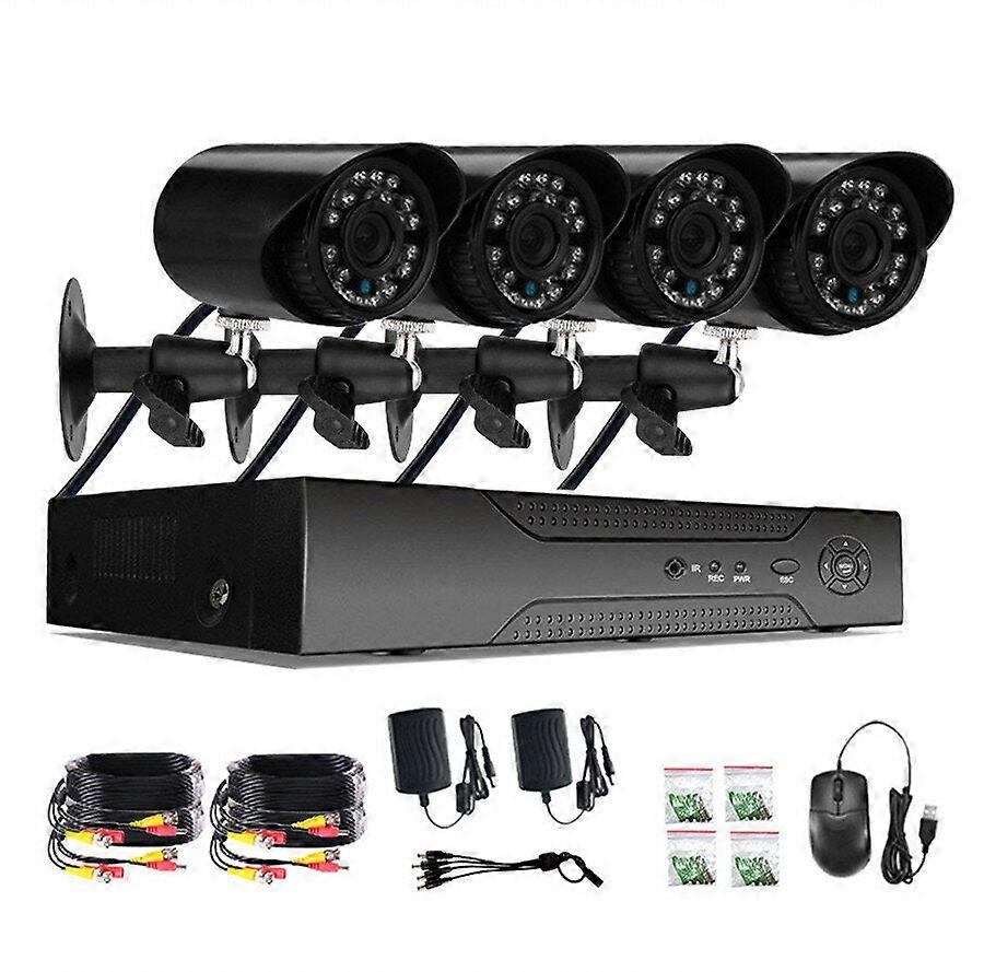 4Ch Ahd 5-in-1 Surveillance Camera System With Wifi Hd Monitor For Home Security