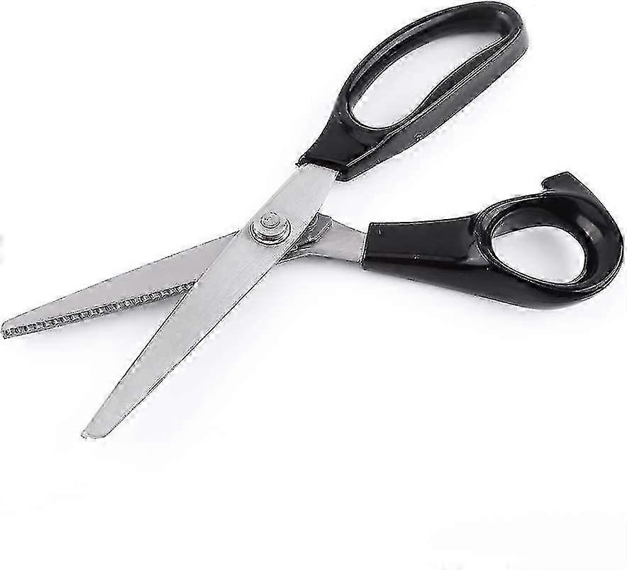 Professional Pinking Scissors for Dressmaking - Black, Round/Triangle Edge (1pc)