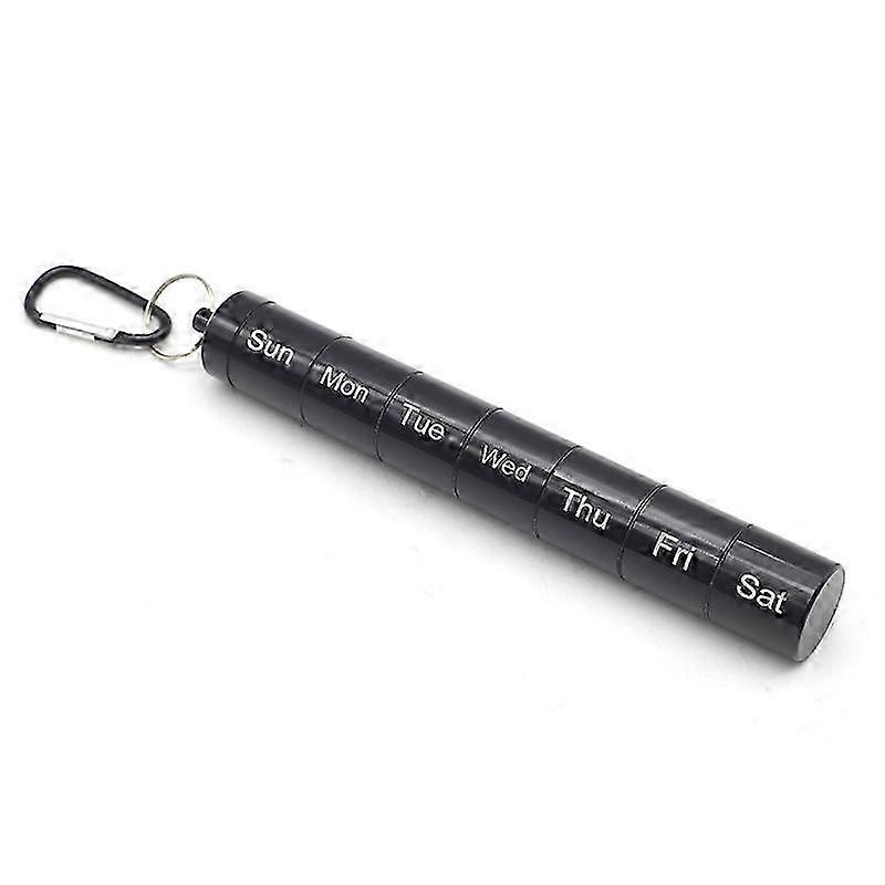 Pill Box, Portable Weekly Pill Organizer with Key - ring, 7 - Compartment for Daily Medication Storage