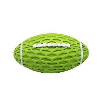 Squeaky Dog Football Toy Pulizia dei denti Morso morbido Palla da masticare interattiva per cani in gomma resistente per interni ed esterni Piccolo verde