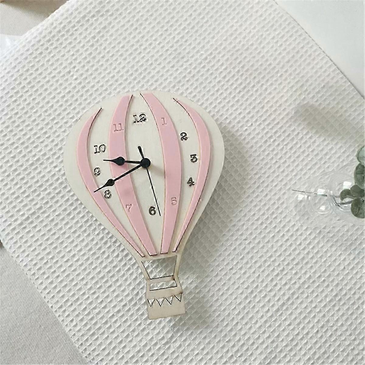 Hot Air Balloon Shaped Mute Wall Decorsative Clock Art Decors Wall Clock compatible with Home Office (Without B