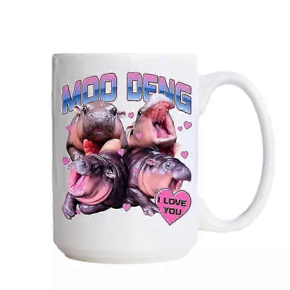 con Moo Deng Mignon bébé hippopotame tasse à café, je t’aime tasse Moo Deng