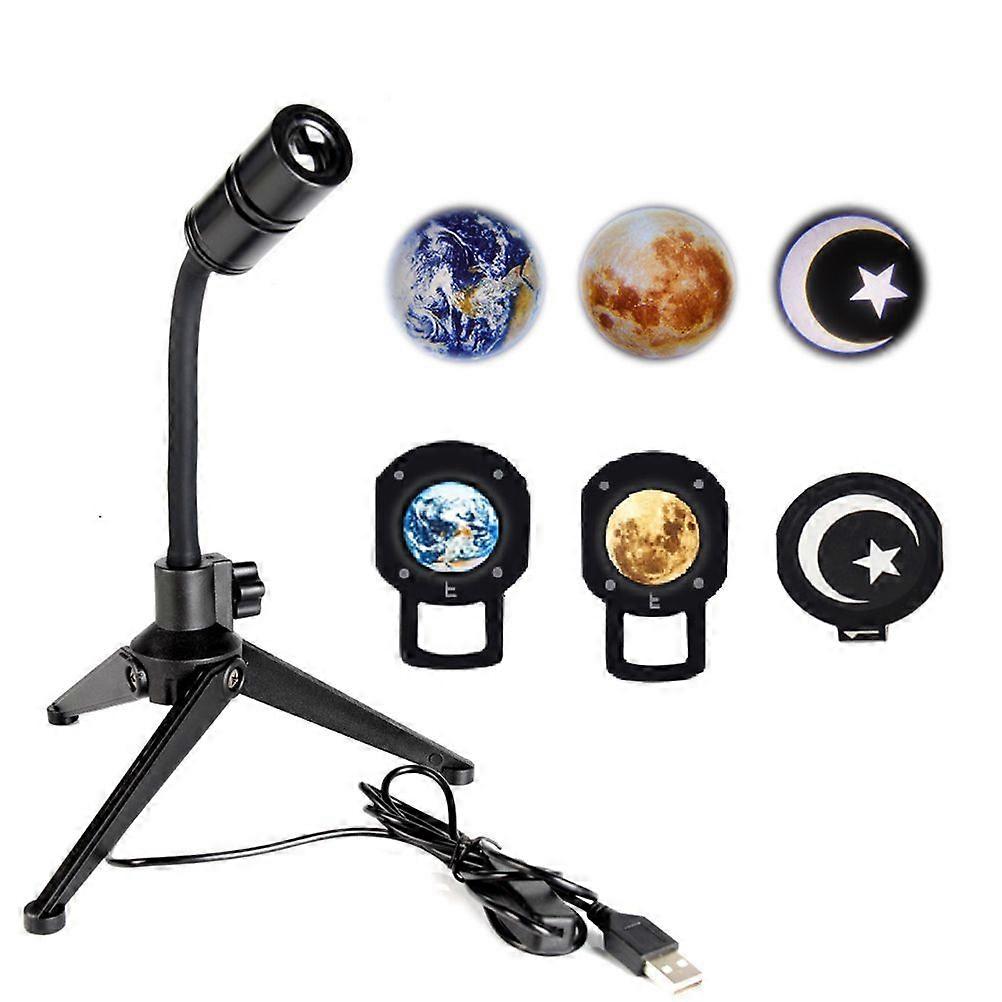 Moon Earth Projection LED Lamp 3D Moon Earth Projector Lamp 360 Rotating LED Night Light for Selfie Background Home Decor