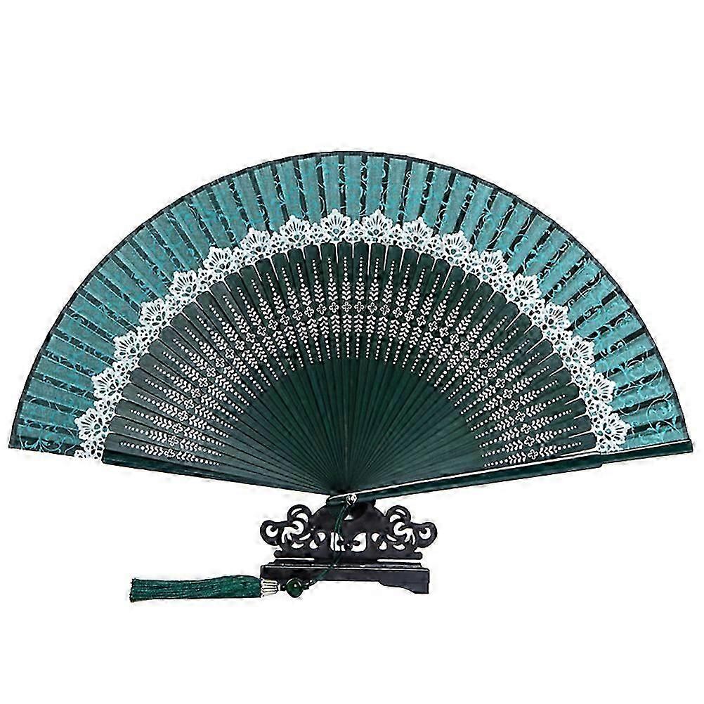 Handheld Folding Fan Chinese Style Hollow out Fan Bamboo Silk Performance Fan