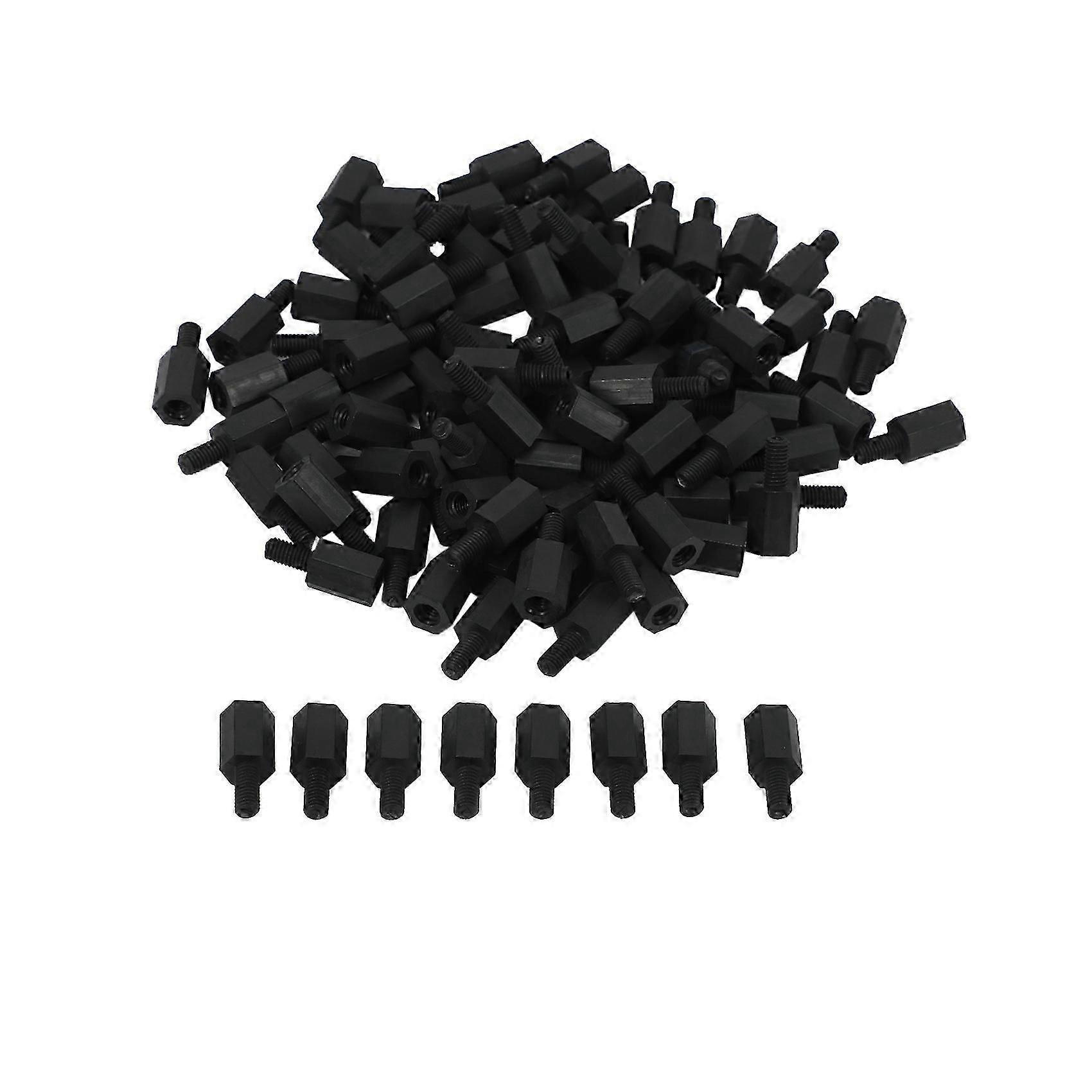 100Pcs M3 Thread 8mm+6mm PCB Fixed Nylon Hex Standoff Spacer Pillar JN