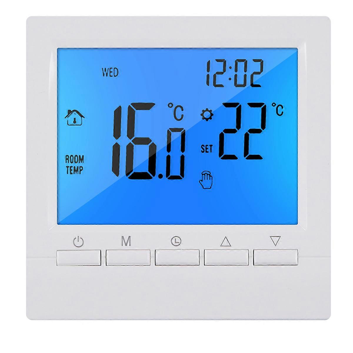 Programmable Digital Thermostat 3A for Home Heating Blue Backlight