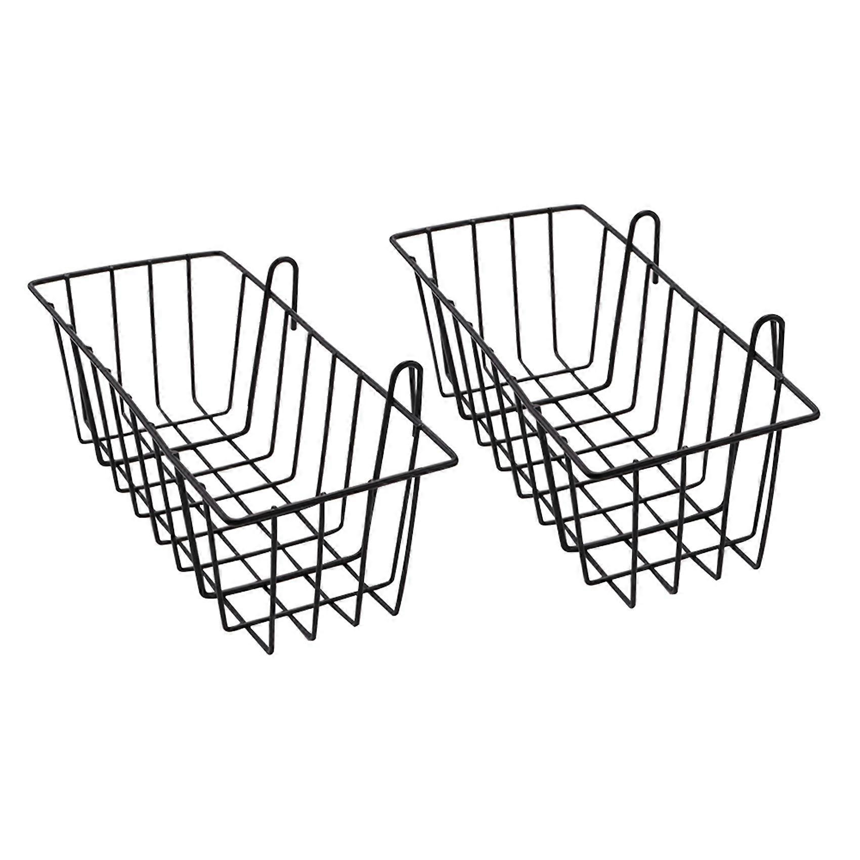 2 Pack Wall Grid Panel Hanging Wire Basket,Grid Wall Storage Basket,Wall Mount Baskets Display Shelv