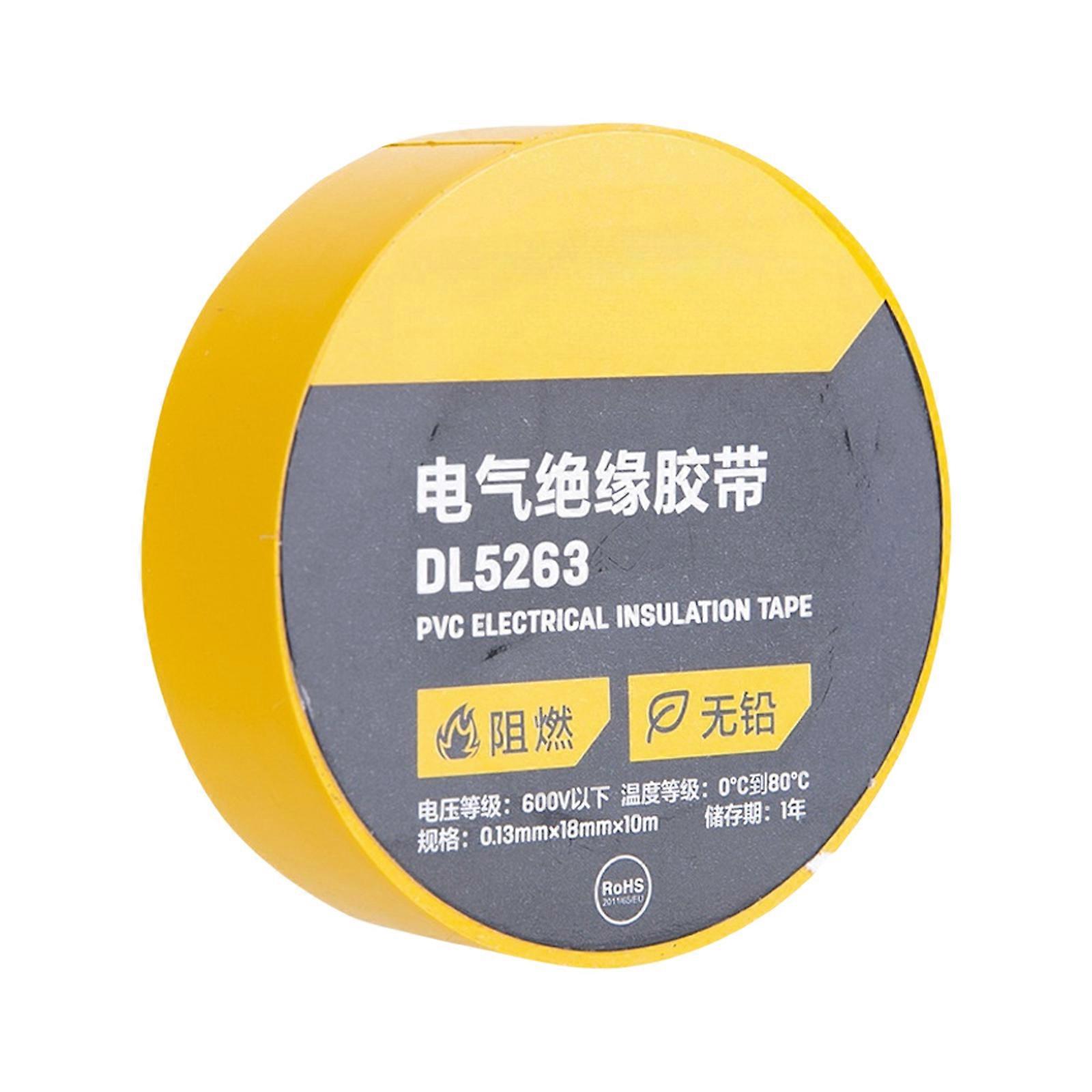 Multipurpose PVC Electrical Insulation Tape Roll for Secure Wiring In Home, Automotive, and Industrial Applications Yellow