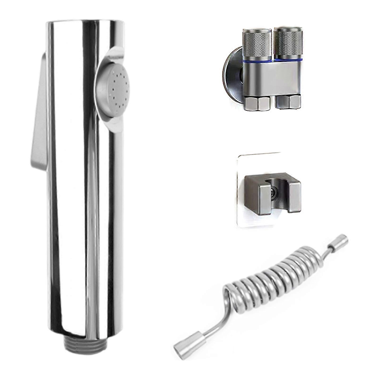 Set de pulverizator de bideu portabil Pulverizator de scutece de baie Duș portabil Bideu Atașament pentru duș Scutece pentru copii Spălare argint