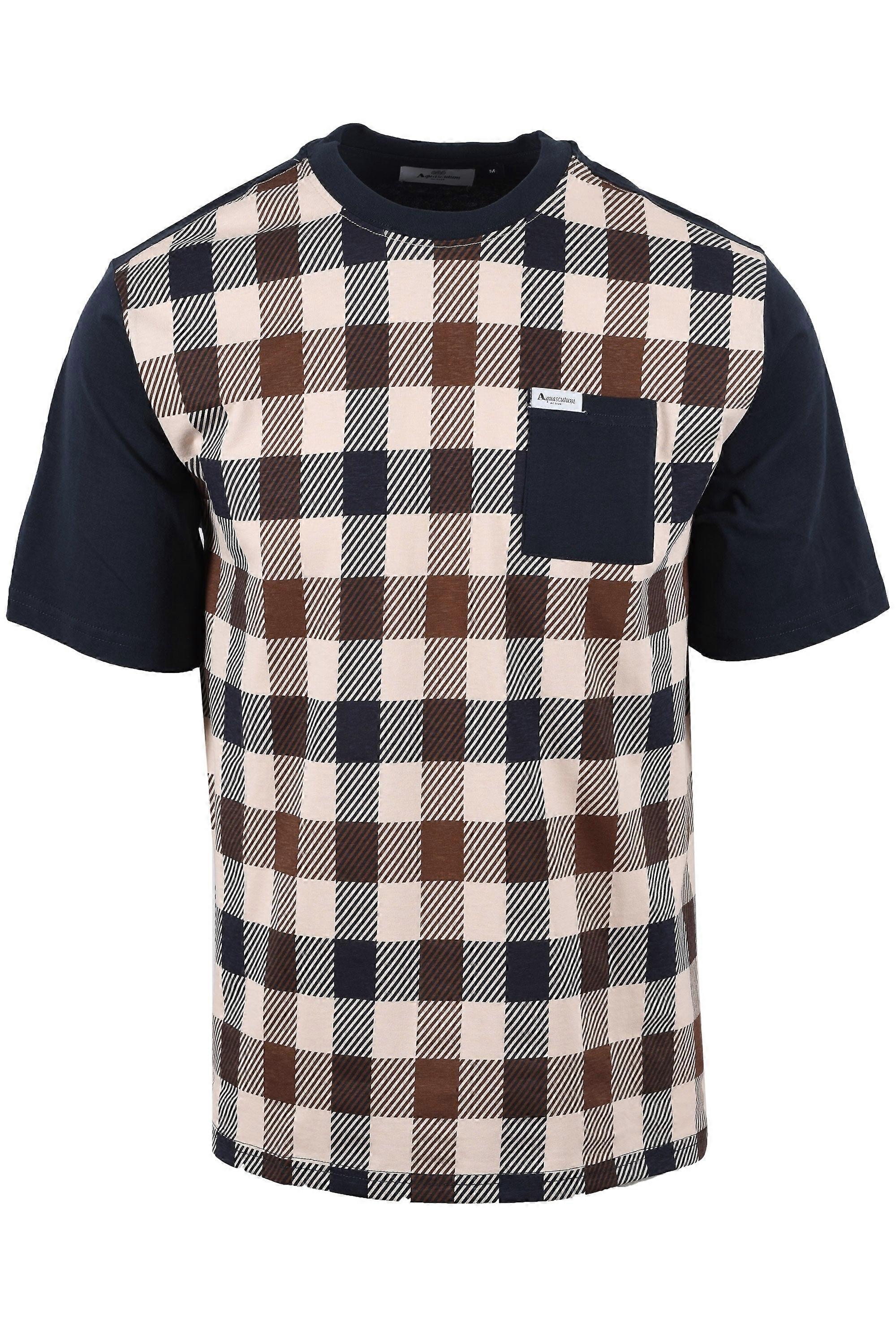Aquascutum Marco Iconic 前袋 T 恤 海军蓝