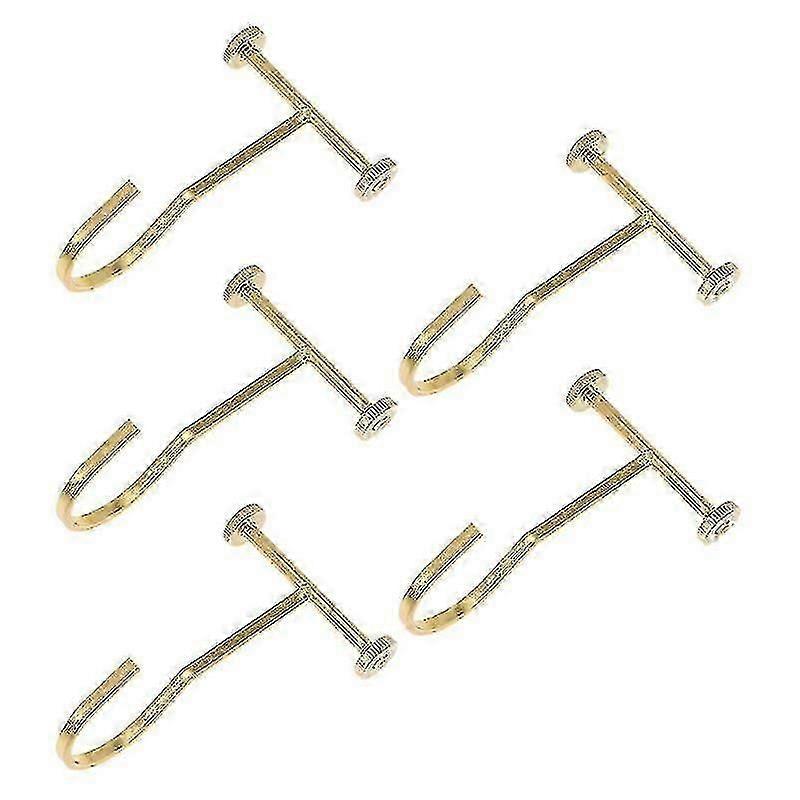 10.5X7.1cm Golden Window Treatment Replacement Parts 5pcs Curtain Storage Hooks Clothing Storage Hoo
