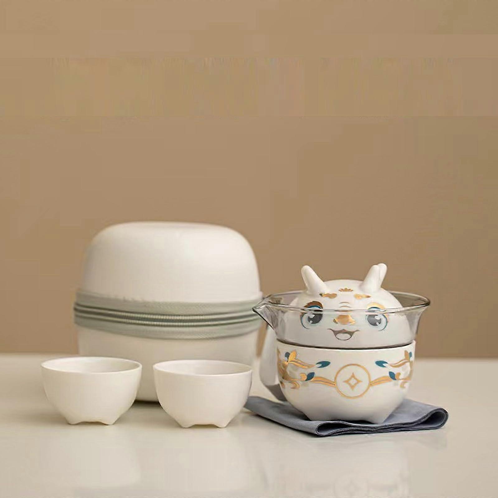 Mini Kung Fu Tea Set With Tea Infuser Bag For Outdoor Picnic Design Portable Travel Size