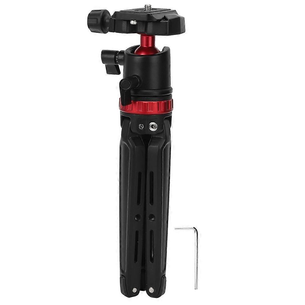 TE253 Aluminium Alloy Red Mini Desktop Adjustable Tripod with Panoramic Ball Head for Camera Mobile Phone
