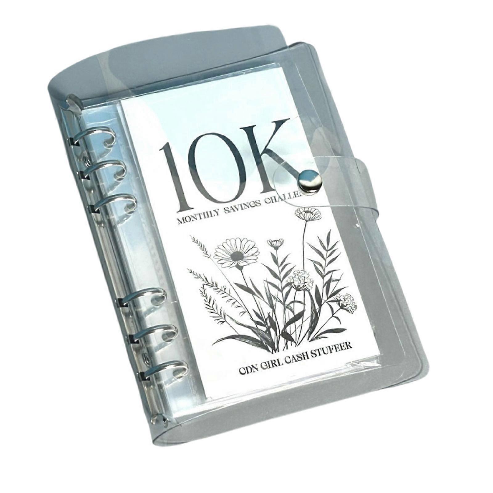 Clear Cover Monthly Money Saving Challenge Binder with Goal Loose Leaf Envelope for a Fun and Engaging Saving Challenge