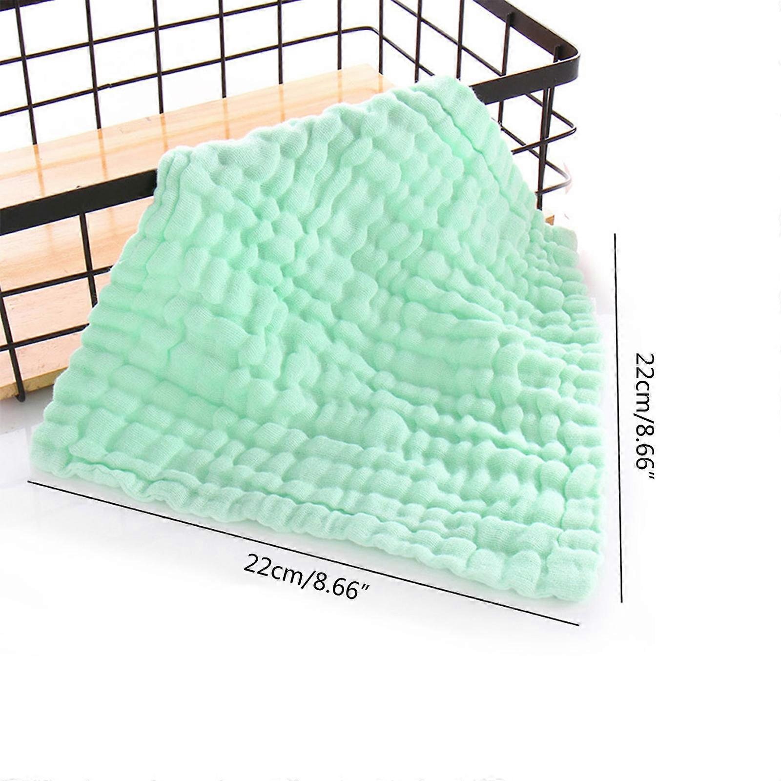 5件/批多层纱布婴儿毛巾底水洗手帕新生儿婴儿脸巾哺乳巾白色