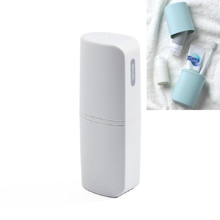 Portable Toothbrush Cups for Business Trips with Lid Creative Mouthwash Cup, Style:With Sub-bottle(Light Blue)