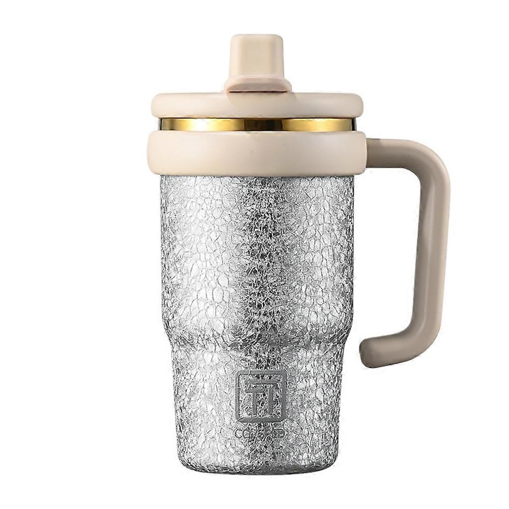 Large Capacity Ice Flower Titanium Cup Portable Ice Cup White