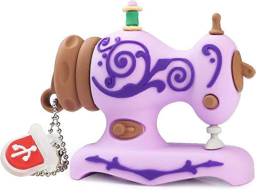 Embroidery Sewing Machine Shape Memory Stick Thumb Drive Data Storage,Purple 128GB