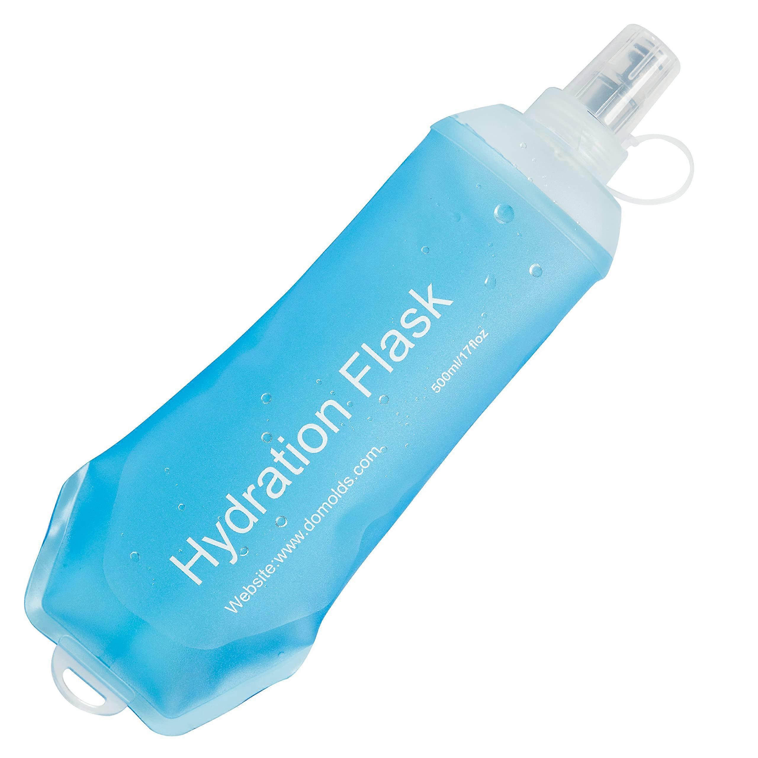 Soft Bottle T Foldable Hydration Bottle 500ml for Running Cycling Marathon - Blue Soft Collapsible Water Bottle