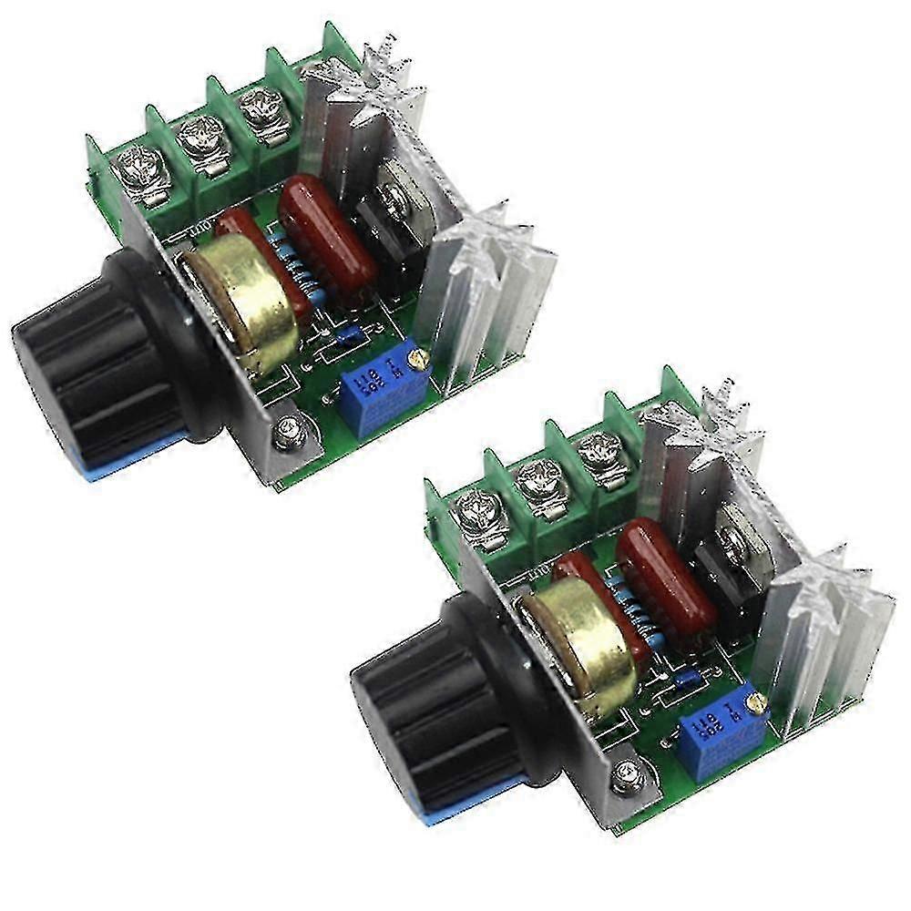 2 Pcs Speed Controller For Ac Motor Ac 220v 2000w Thyristor Motor Speed Control Adjustable Power Co