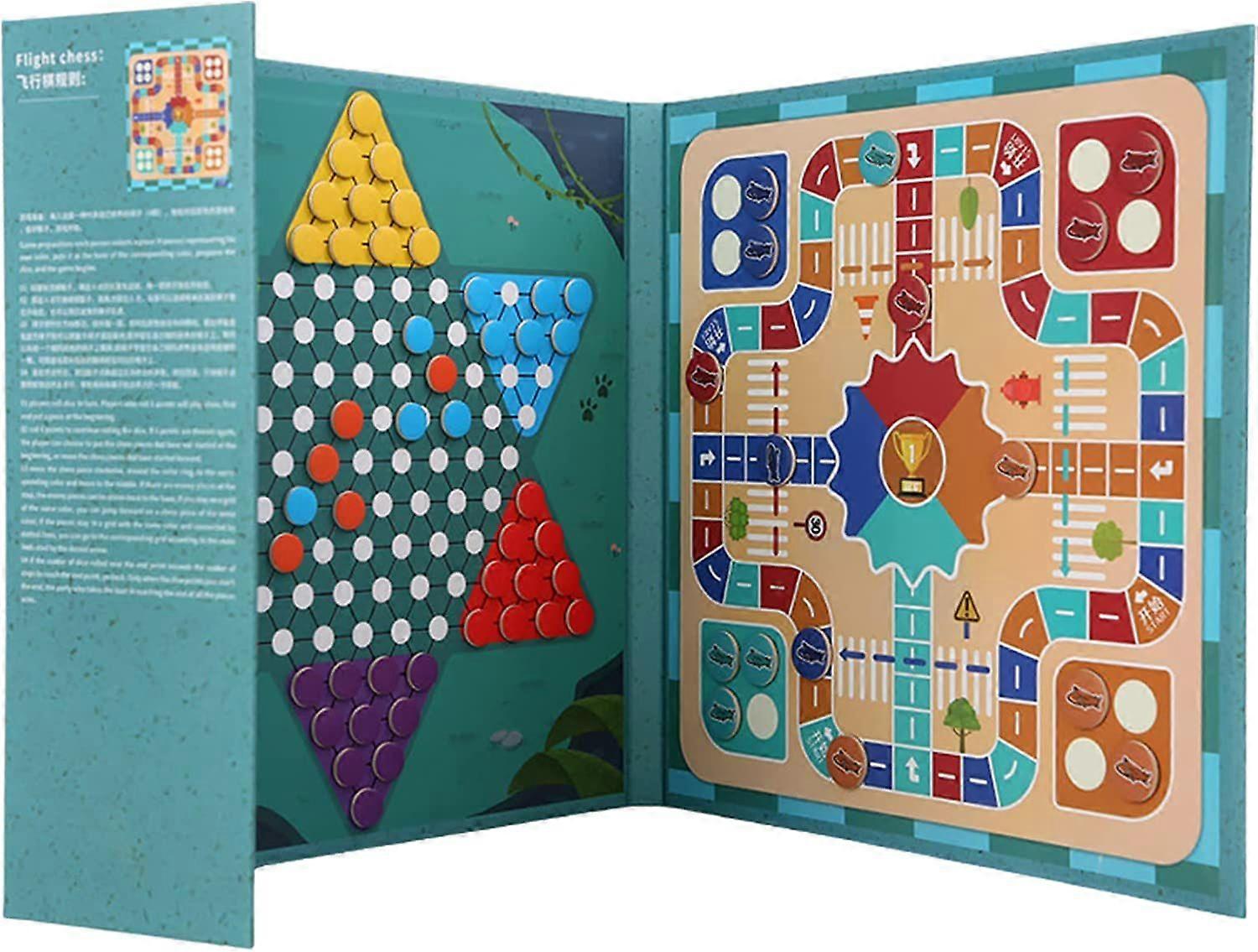 Magnetic Chess Set - 2 In 1 Family Board Games | Children's Flying Chess and Snack Chess Sets for 2-4 Players Kids Girls Boys Ib