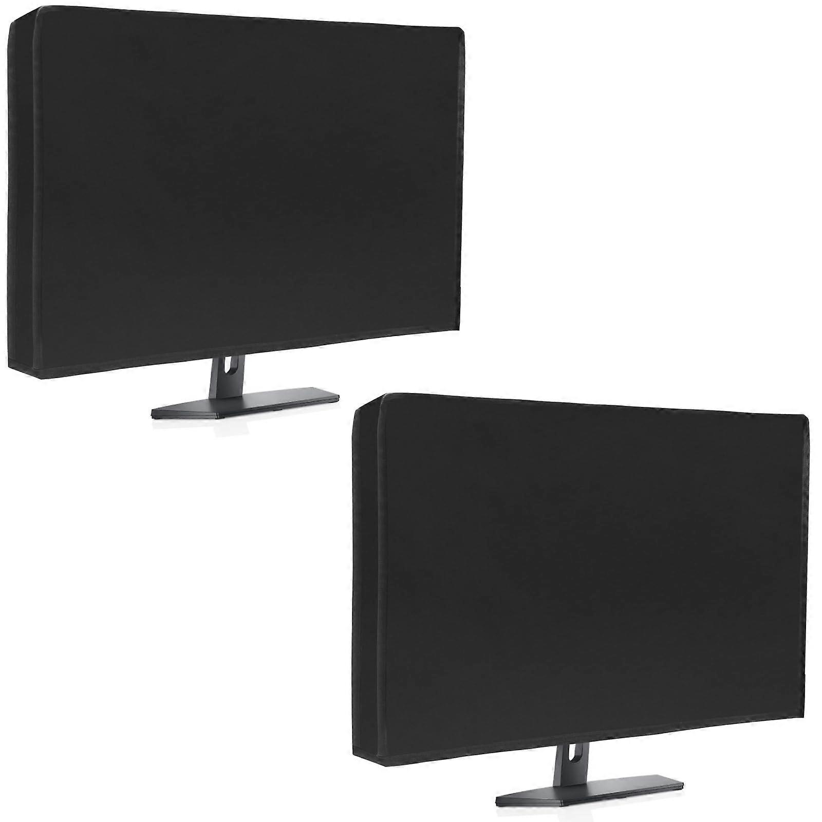 2Pack Computer Monitor Dust Cover, Black Body Full Cover for Computer Screen