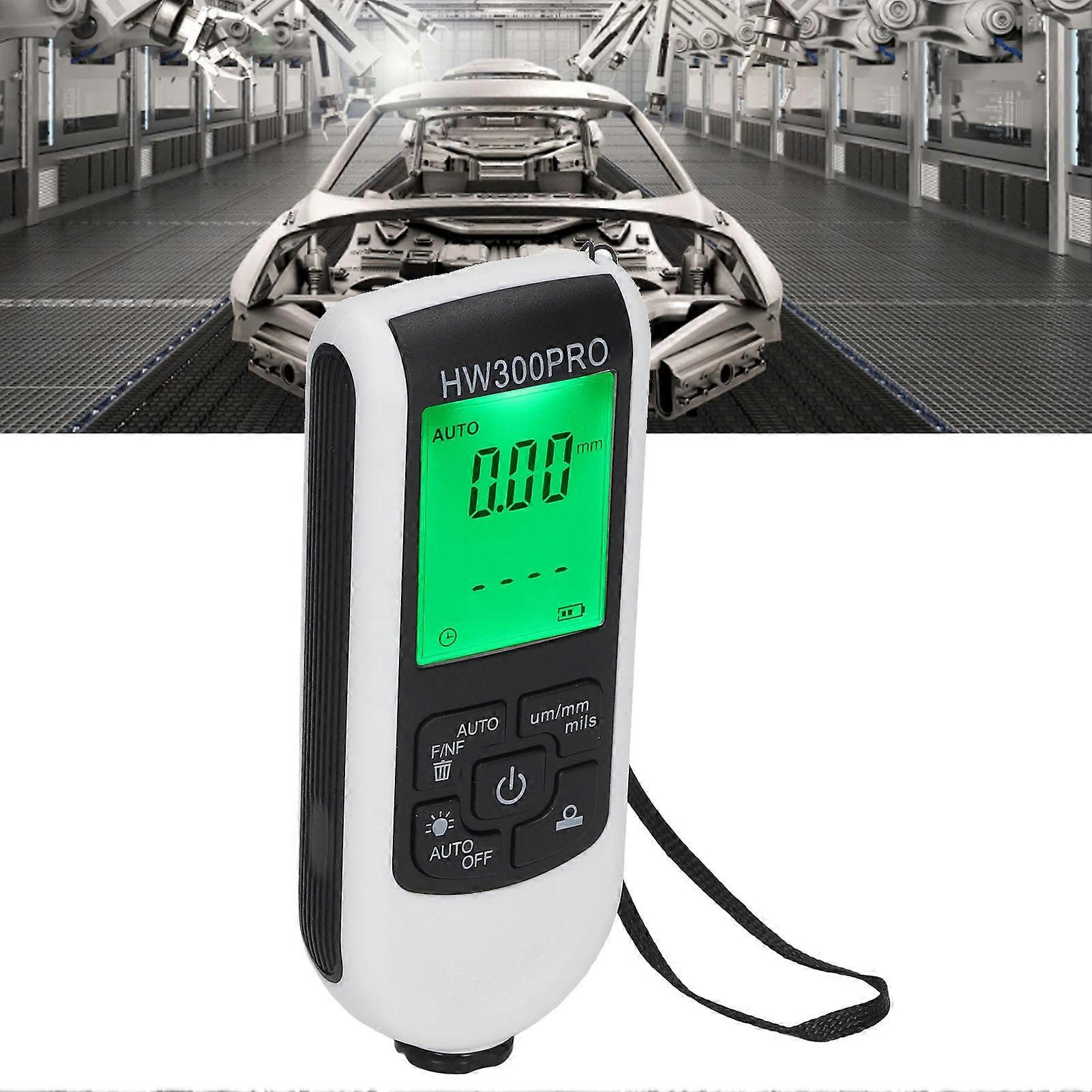 Digital Coating Thickness Gauge ABS with Portable Rope Automatic Shutdown Function Paint Coating Meter for Outdoor White 