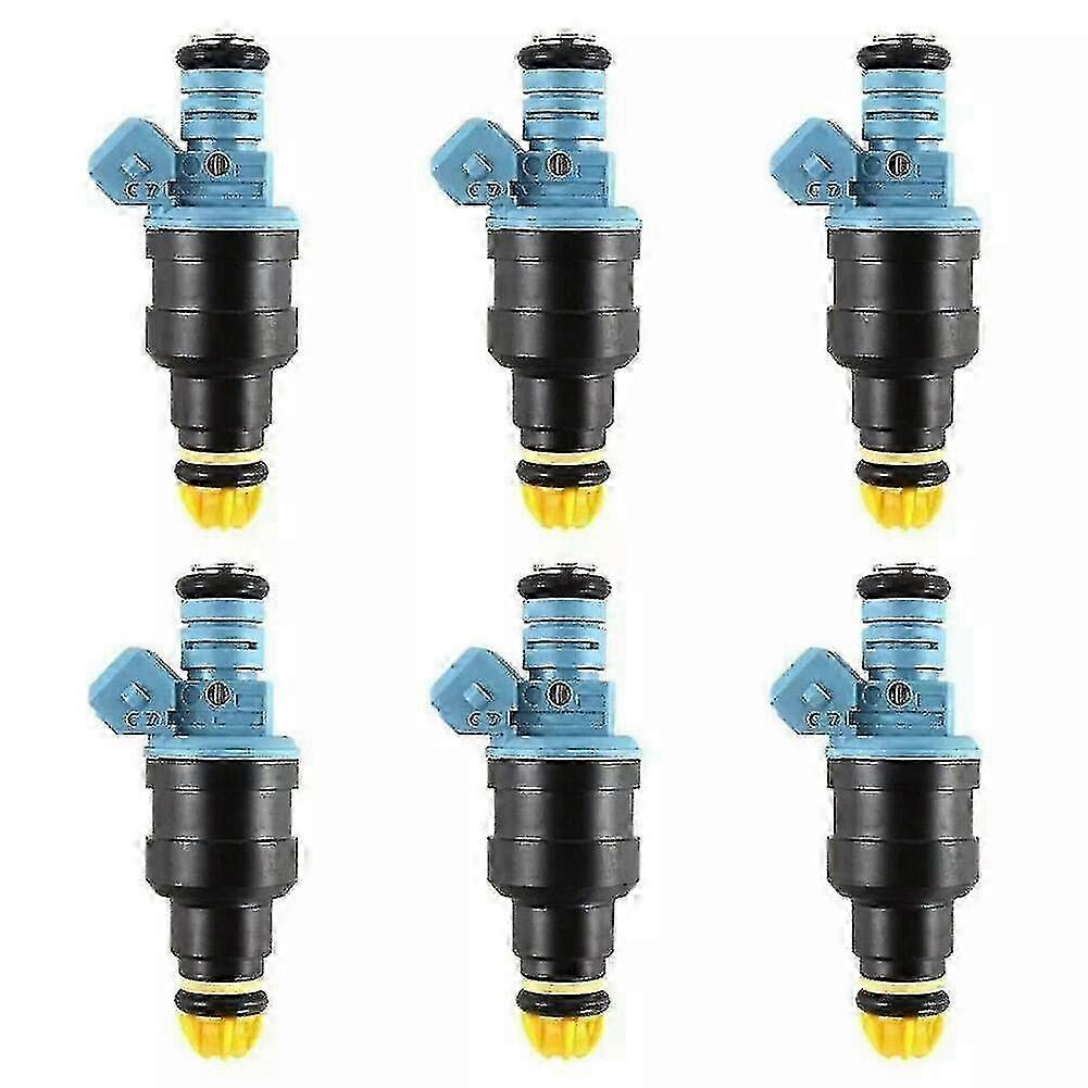 6-Piece Car Fuel Injectors Set Compatible with Models E30 E36 5 E34 8 E31 7 E32 E38z1 Part Numbers 0280150715 and 1734776
