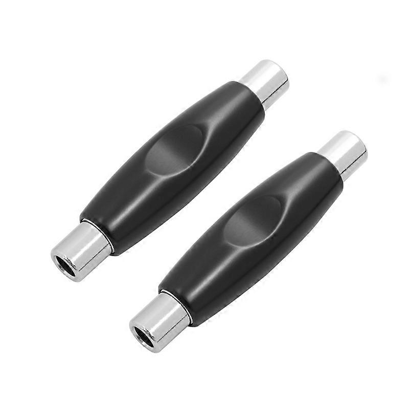 2Pcs Mono Audio Coupler Adapter Straight Through Converter,Black