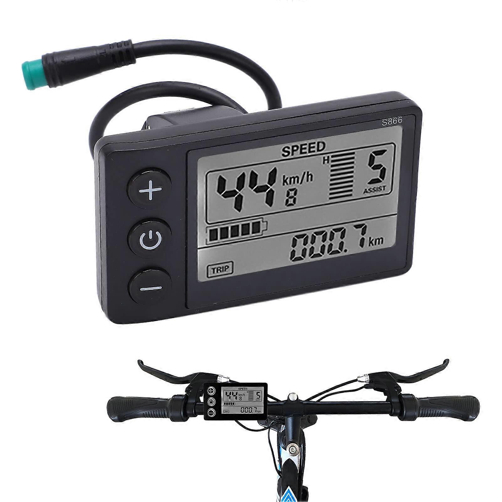 Electric LCD Display Meter S866 24V 36V 48V Control Panel with Plug Brushless Motor Speed Controller Kit